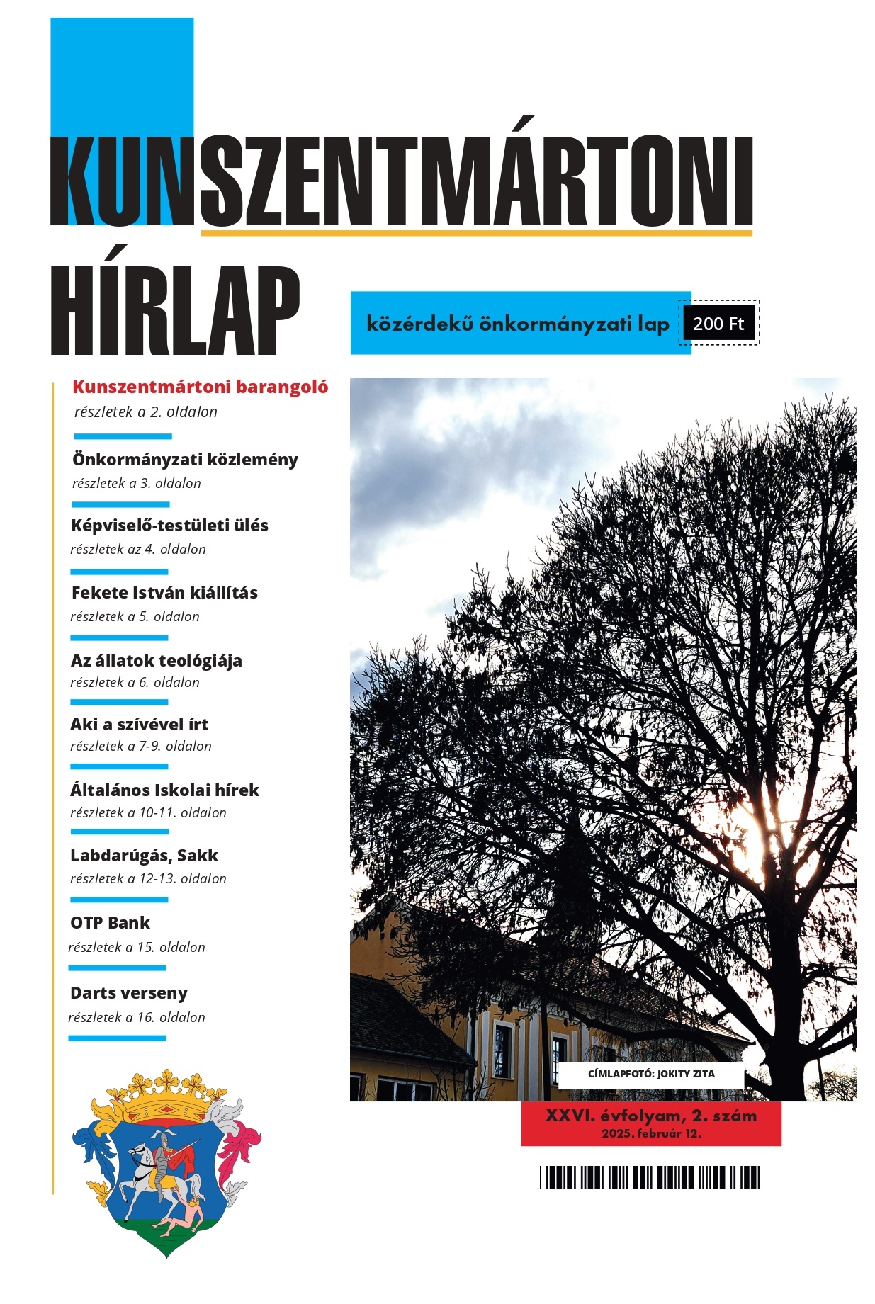 KUNSZENTMÁRTONI HÍRLAP 2025 februári száma már kapható a megszokott helyeken!