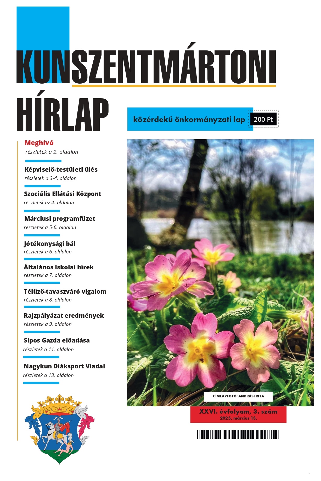 A Kunszentmártoni HÍRLAP XXVI. évfolyam 3. szám 