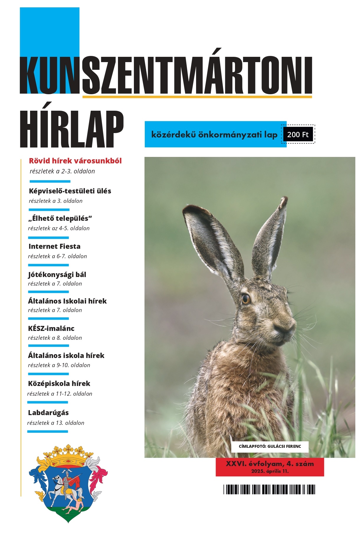 A Kunszentmártoni HÍRLAP XXVI. évfolyam 4. szám  