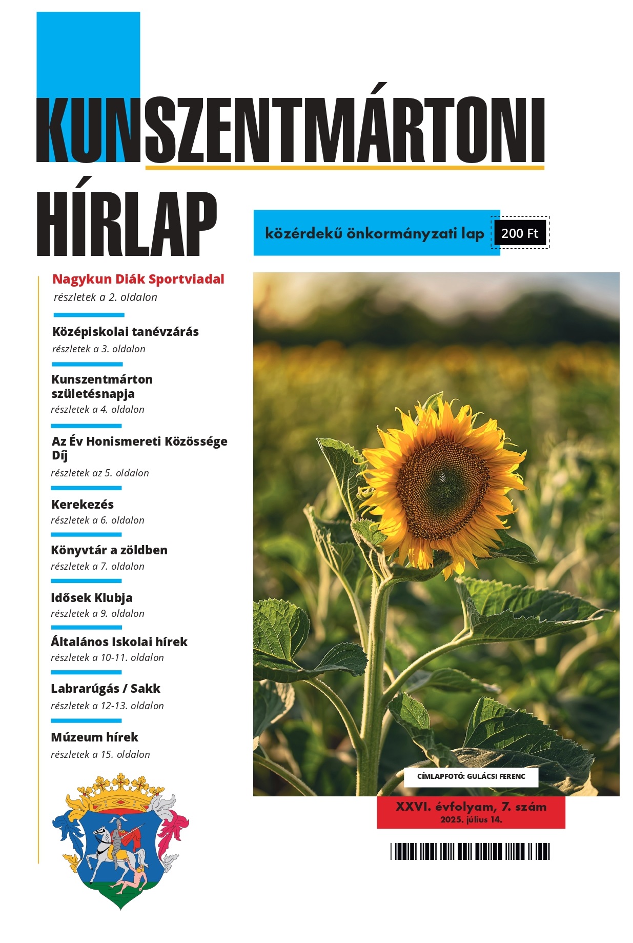 A Kunszentmártoni HÍRLAP XXVI. évfolyam 7. szám     