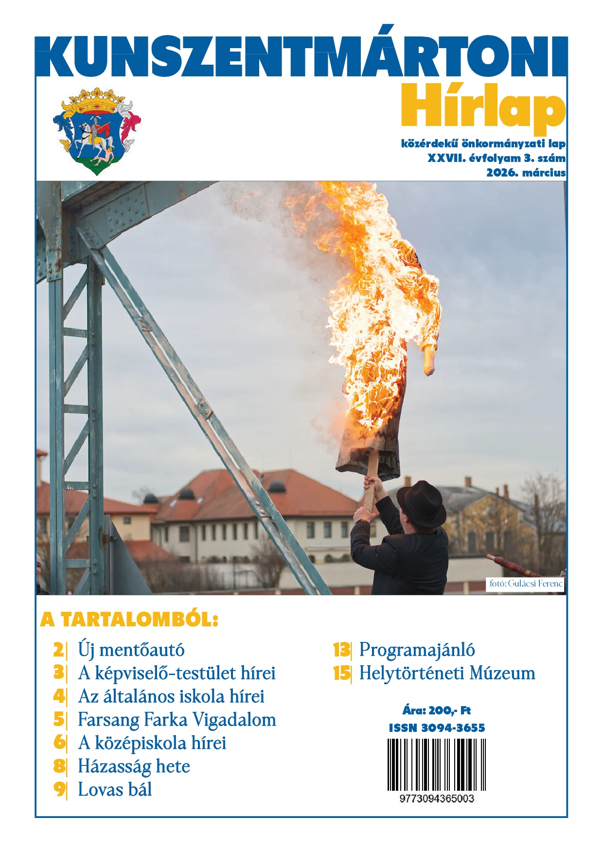 A Kunszentmártoni HÍRLAP XXVII. évfolyam 3. szám