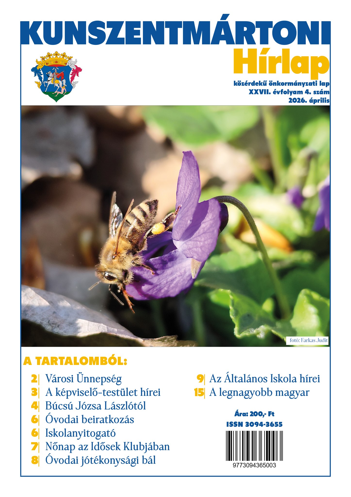 A Kunszentmártoni HÍRLAP XXVII. évfolyam 4. szám