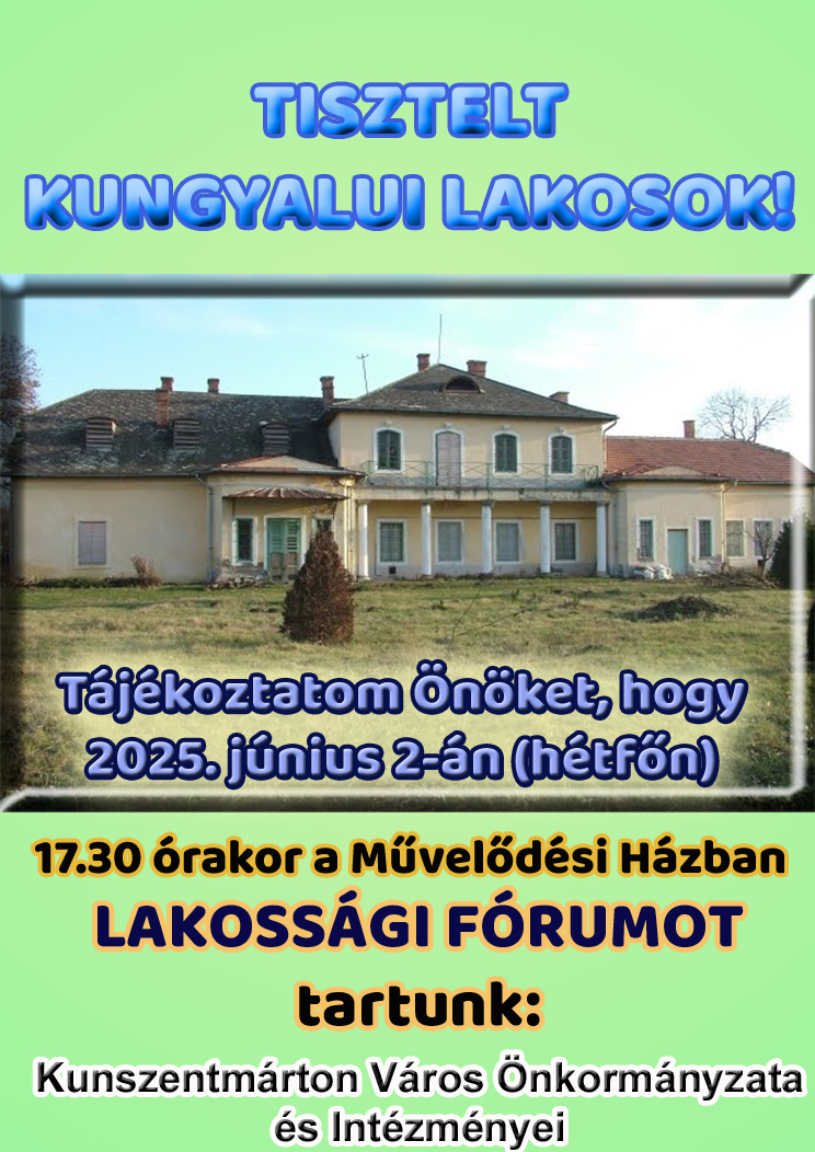 Lakossági Fórum Kungyalu 2025 június 2.