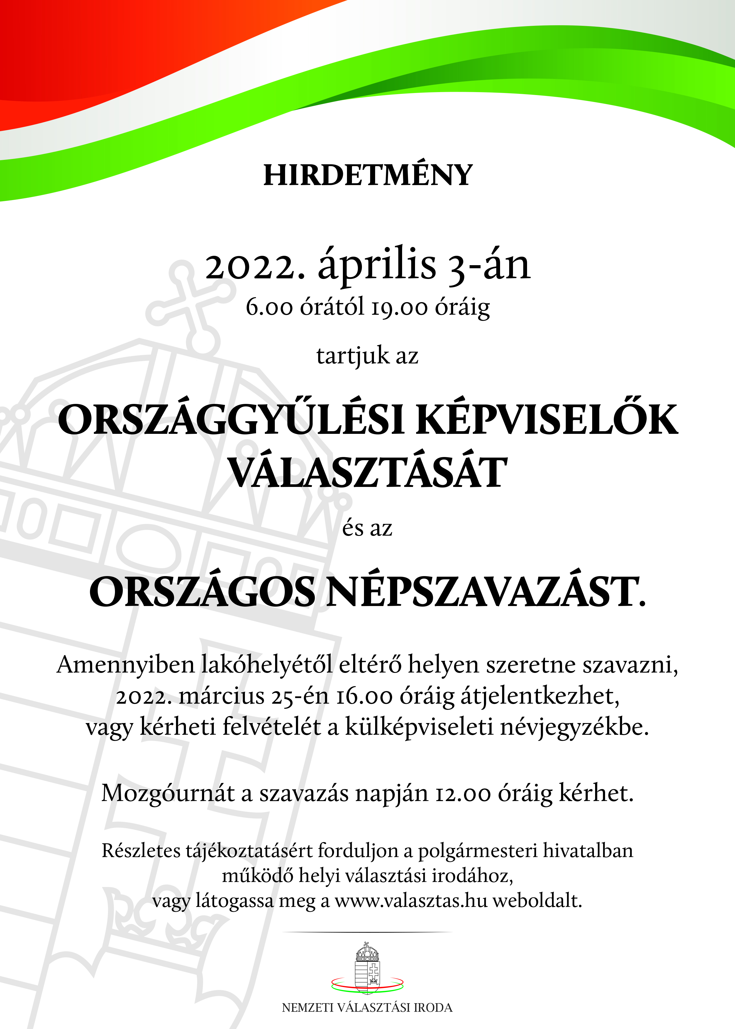 Országgyűlési Képviselők Választása és Népszavazás 2022. április 3.