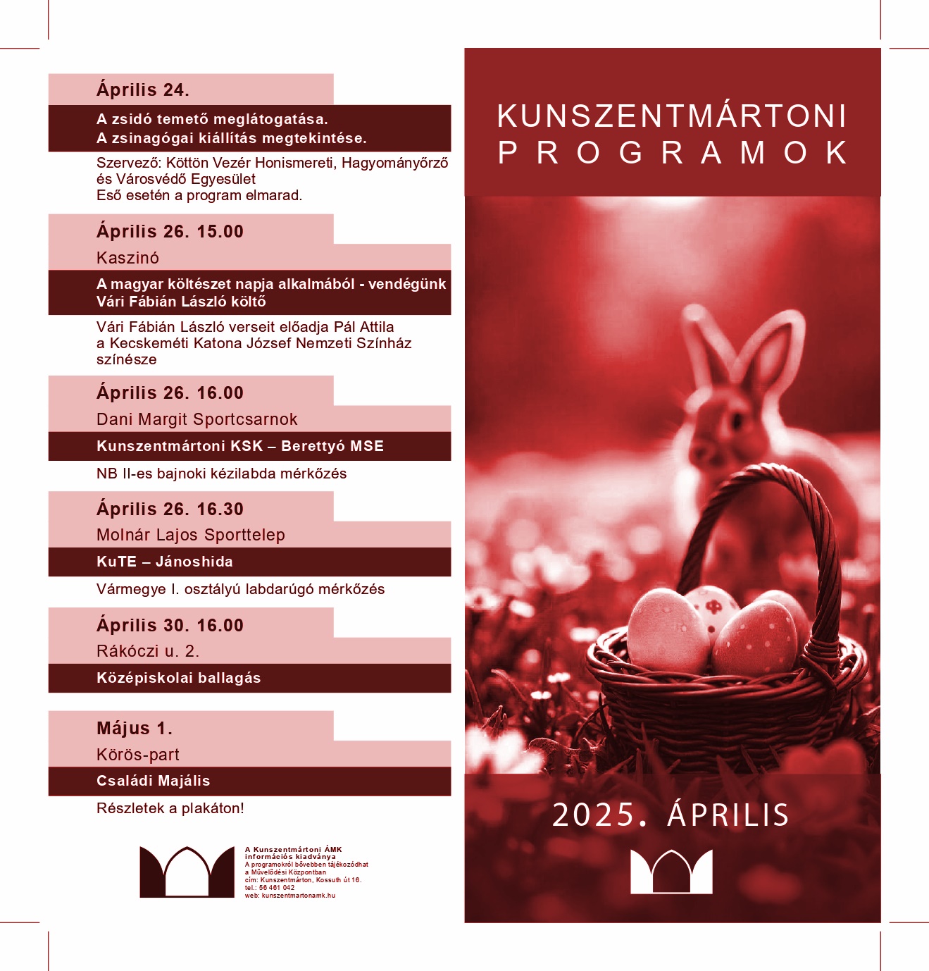 Kunszentmártoni Programok 2025. április