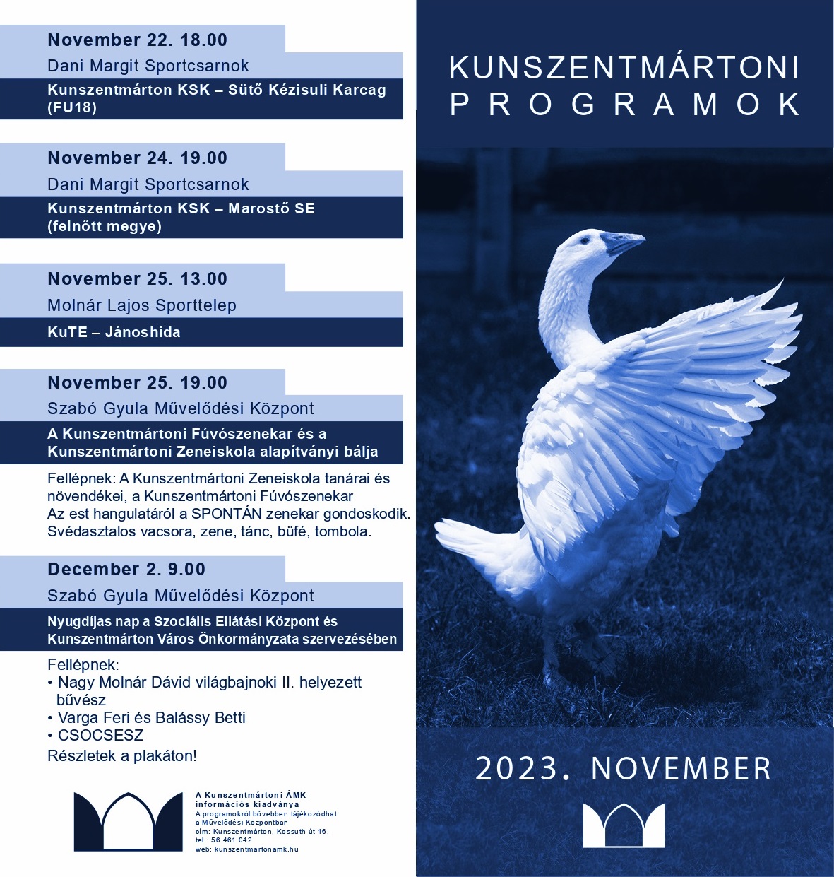 Kunszentmártoni Programok 2023. november