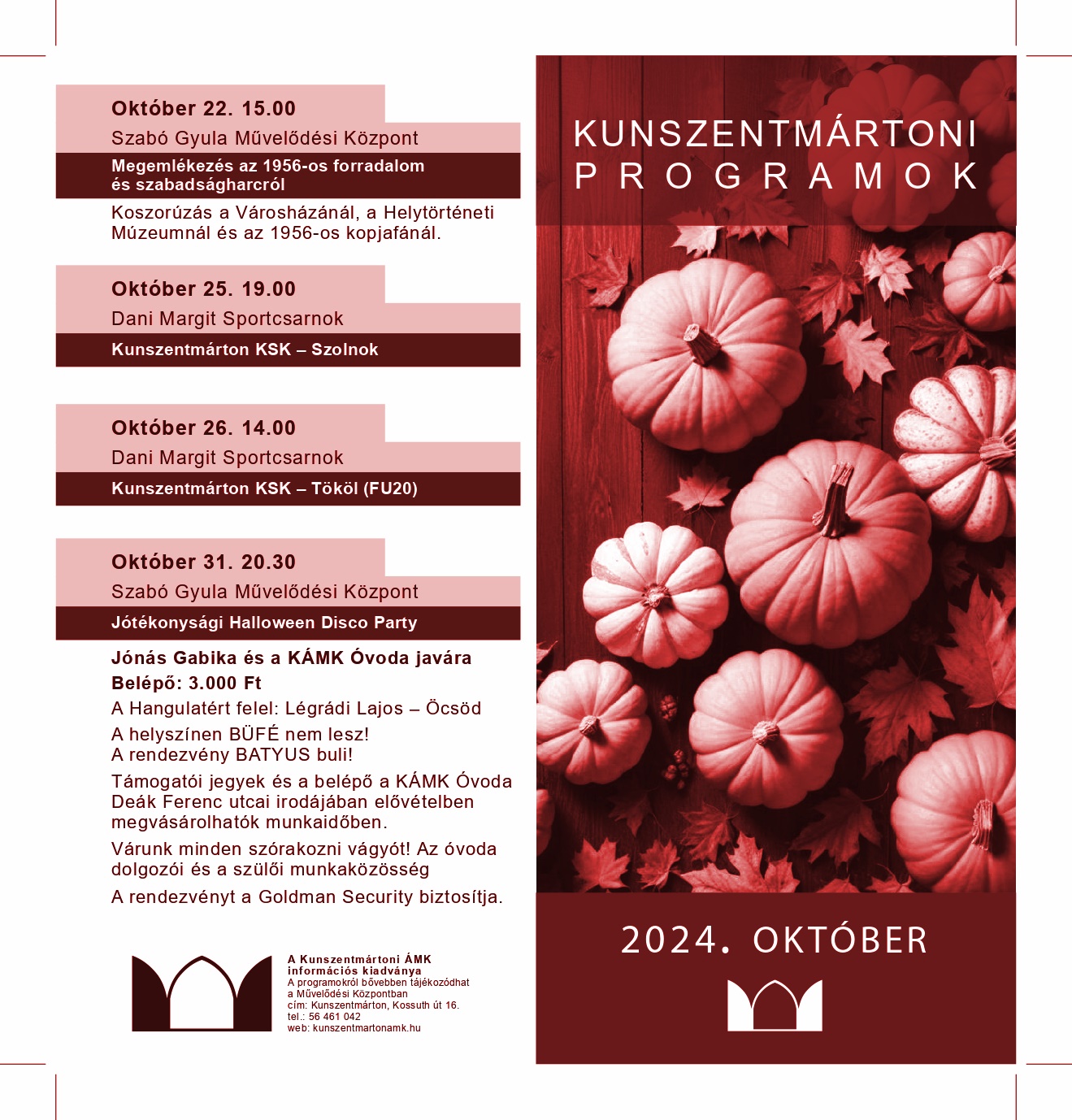 Kunszentmártoni Programok 2024. október