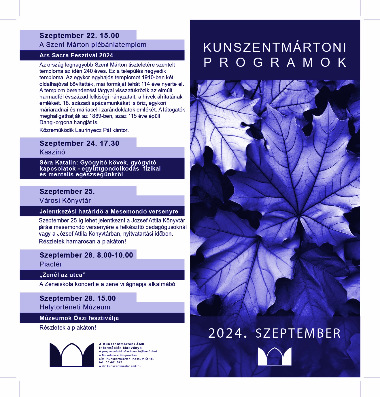 Kunszentmártoni Programok 2024. szeptember
