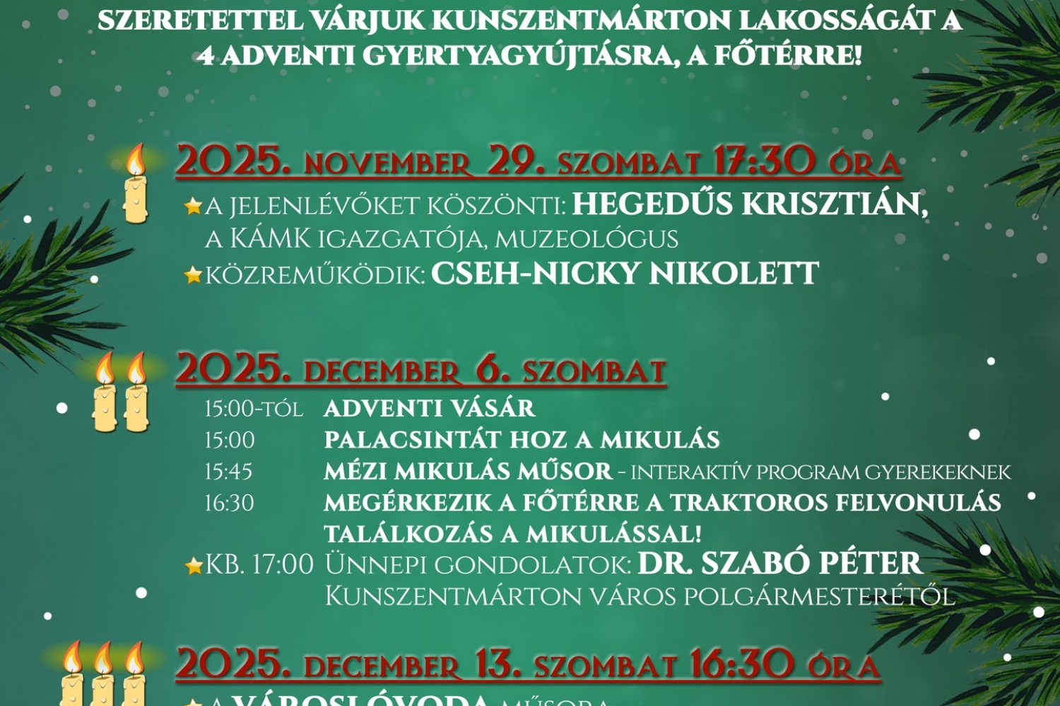Adventi gyertyagyújtás 2025. 