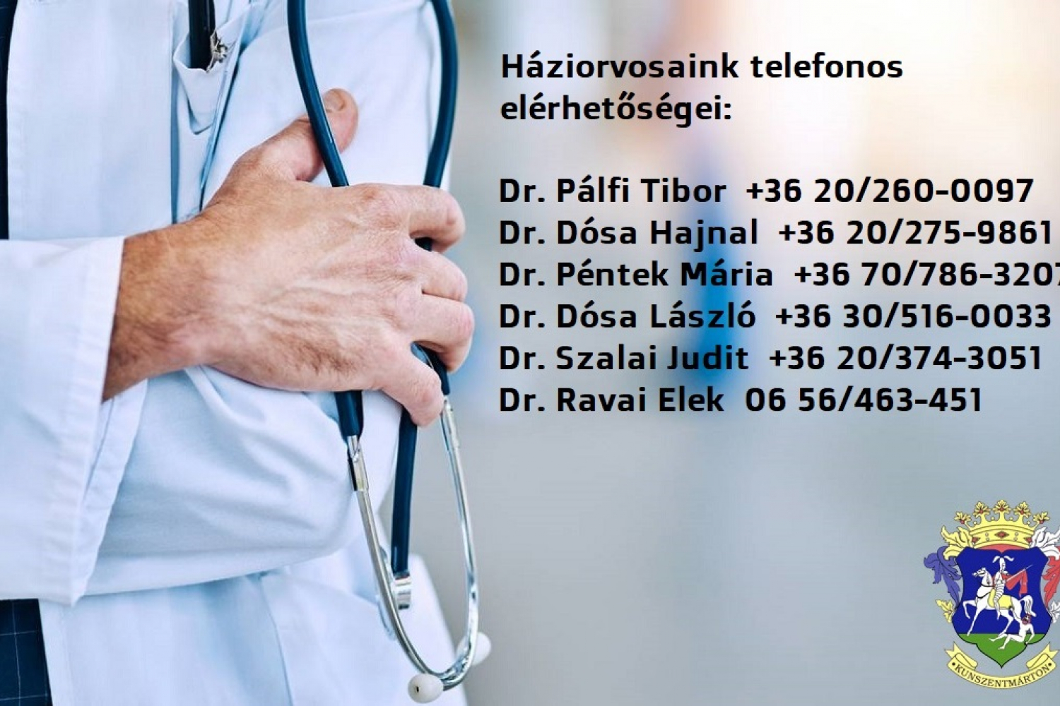 Háziorvosok, fogorvosok telefonszámai, orvosi ügyelet, fogorvosi ügyelet