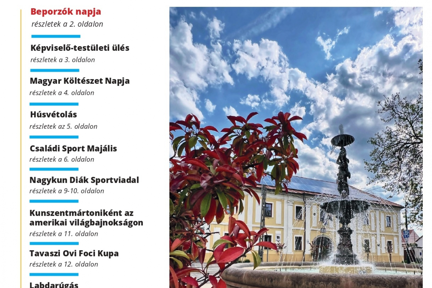 KUNSZENTMÁRTONI HÍRLAP 2025 májusi száma már kapható a megszokott helyeken!  