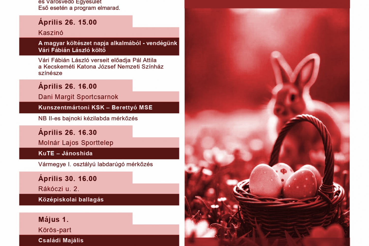 Kunszentmártoni Programok 2025. április