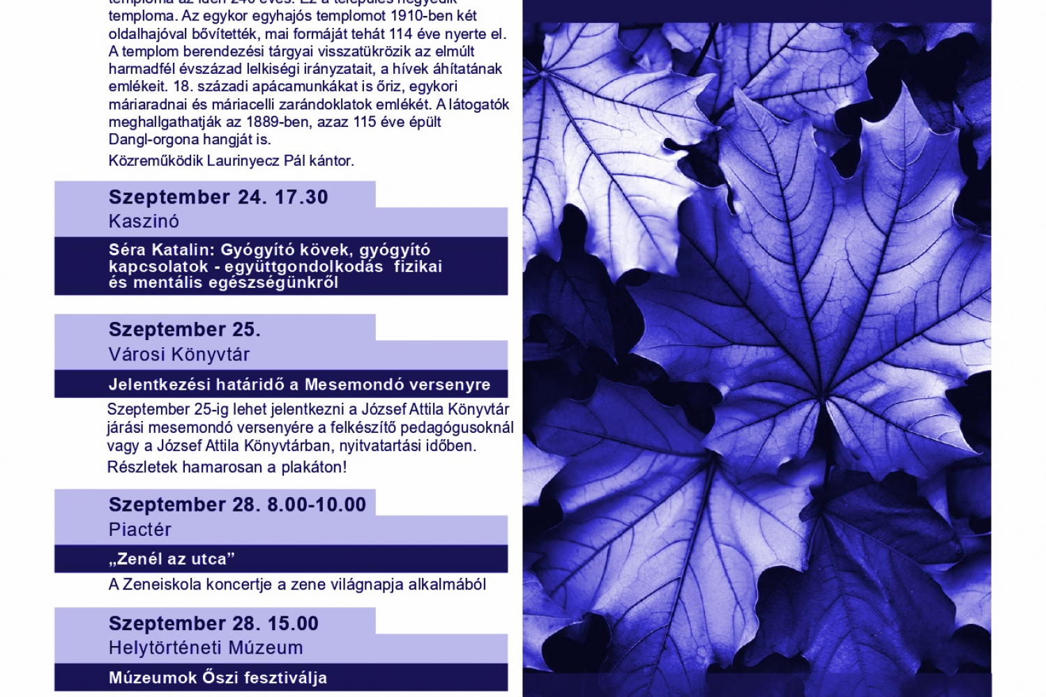 Kunszentmártoni Programok 2024. szeptember