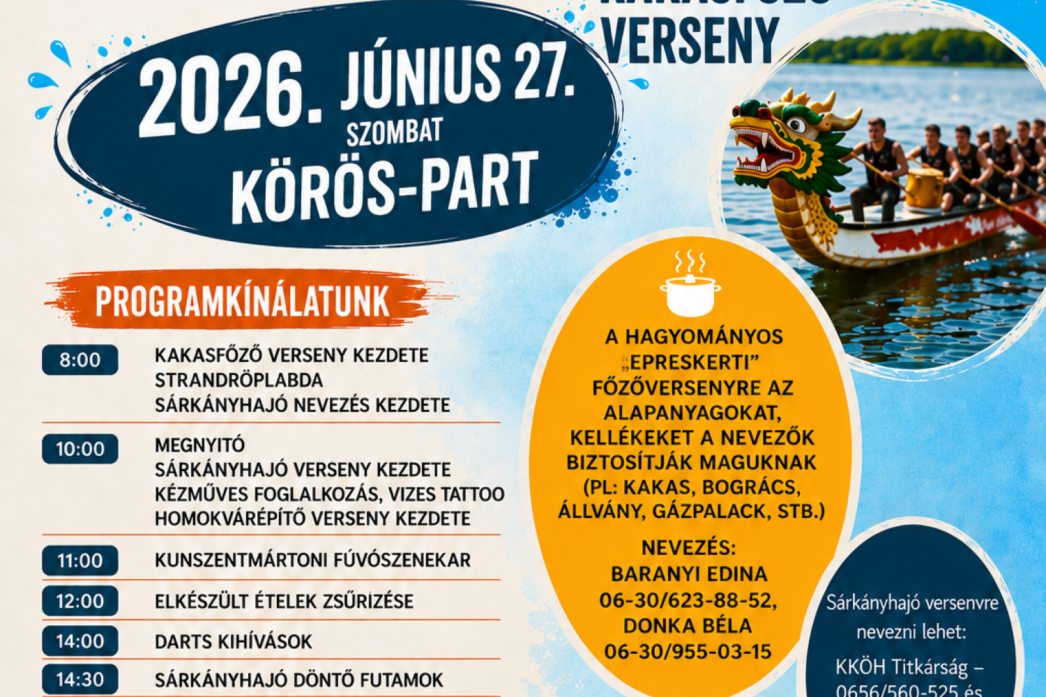 Körösparti Sportnap és "Epreskerti" Kakasfőző Verseny 2026. június 27. 