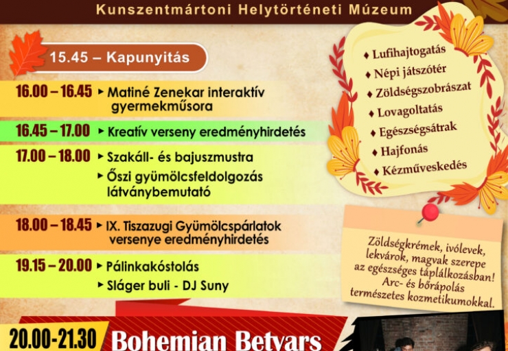 Őszi Fesztivál 2026. szeptember 26.