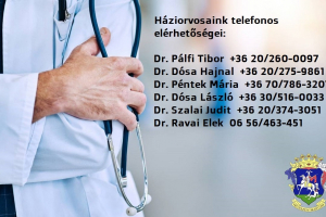 Háziorvosok, fogorvosok telefonszámai, orvosi ügyelet, fogorvosi ügyelet
