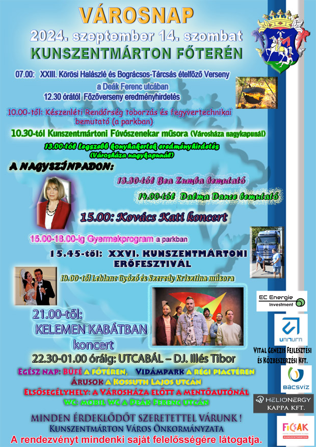 VÁROSNAP 2024. szeptember 14.  